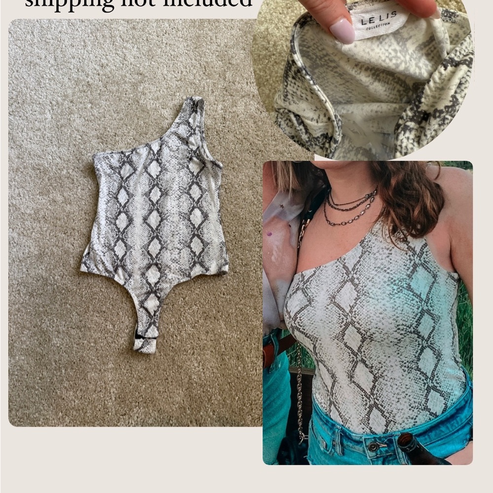 One shoulder snake print bodysuit